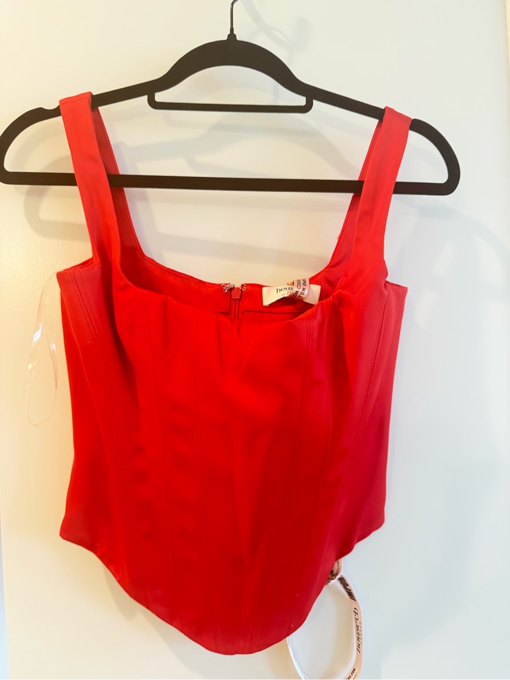 House of CB Red Structured Square-Neck Camisole